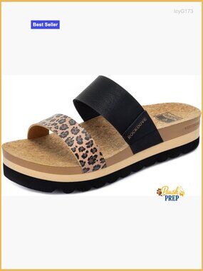 Women's Platform Slide Sandals with Arch Support and Dual Straps